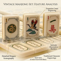 Nouvel ensemble de tuiles de mahjong en acrylique de luxe américain 2026 pour 4 joueurs, 160 pièces, pour divertissement extérieur, table de jeu de voyage
