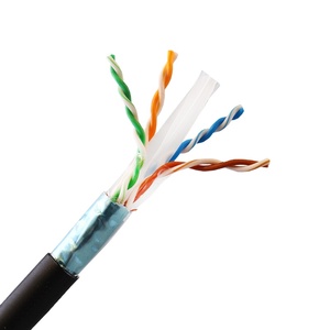 Nhà máy trực tiếp 1000ft ngoài trời SFTP <span class=keywords><strong>CAT5E</strong></span> Ethernet Cáp 24AWG 350Mhz UV Chống Thấm Nước Đôi cáp thông tin liên lạc - Product Image 1