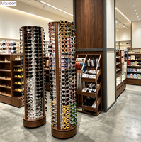 Vitrine d'îlot de vente au détail personnalisable avec éclairage LED robuste et écologique pour bijoux et accessoires capillaires, couleur personnalisable