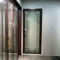 Porte battante en verre trempé double couche, cadre en alliage de titane et de magnésium, étanche, coupe-vent, entrée sécurisée, hôtels, salles de bain, bureaux