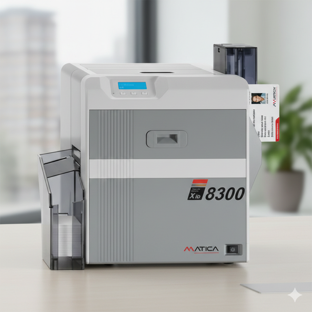 Matica XID8300 Versatile Single-Sided Retransfer ID Card Printer USB/Ethernet Interface 700 Cards/Hour 3-Year Warranty Stock SDK