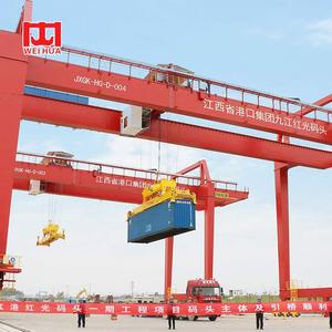 Gru a portale su rotaie per container da 60 tonnellate con PLC e avvolgicavo per uso esterno - Product Image 2