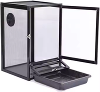Cage pour reptiles et petits animaux en aluminium, écologique, durable, avec plateau en plastique, installation sans outils, design forêt tropicale, certifiée CE