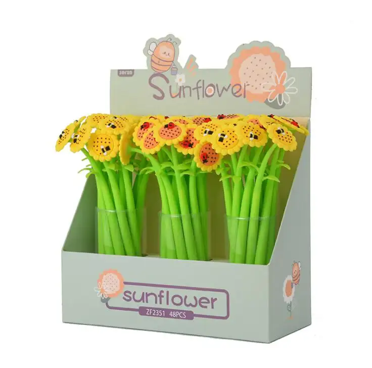 Sonnenblume Silikon Stift kreative Pflanze Serie neutralen Stift Student Büro Cartoon Briefpapier