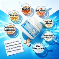 Complément alimentaire en comprimés d'huile de poisson pour animaux de compagnie, Oméga 3 EPA DHA Taurine, pour chiens et chats, pour la santé cardiaque, le développement cérébral et la qualité du pelage, en vrac, OEM