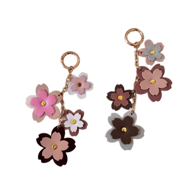 Cute PU Leather Digital Photo Keychain Flowers Keyring Bag Charms Pendant Customized Valentine's Anniversary Gift for Mom Dad