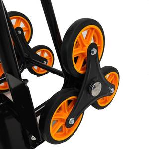 6-wielige industriële metalen platform trapklimmer, zware uitvoering, opvouwbare handkar met telescopische handgreep en TPR wielen voor traplopen - Product Image 5