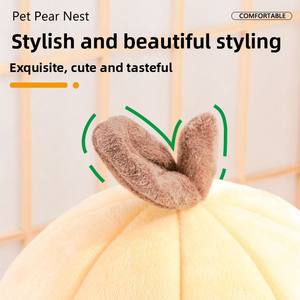 Kediler ve köpekler için armut şekilli Pet yatak, yarı kapalı tasarım rahat kapalı Pet yatak, kaymaz tabanı ile tüm sezon lüks Pet ev - Product Image 4
