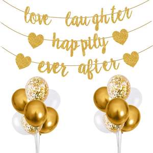Sunbeauty Individuation Glitter Love Laughter and Happily Ever After Banner Or Décorations <span class=keywords><strong>de</strong></span> douche <span class=keywords><strong>de</strong></span> mariage - Product Image 6