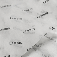 Papier d'emballage en tissu personnalisé 17 g/m² blanc et noir avec logo imprimé intégral, écologique et biodégradable pour vêtements, cadeaux, chaussures, vente au détail