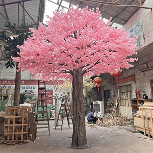 Cây hoa anh đào giả bằng lụa, màu hồng, dùng trang trí khách sạn trong nhà, cây nhân tạo khổng lồ - Product Image 2