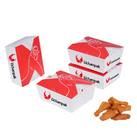 Boîte d'emballage alimentaire en papier kraft personnalisable avec logo, finition mate, recyclable, pour poulet frit et salades