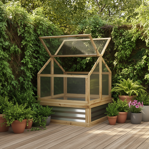 Jardinière surélevée en bois pour espaces extérieurs avec design en treillis pour plantes grimpantes - Product Image 2