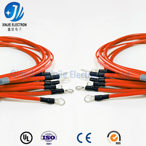 Turuncu Silikon Yüksek Akım Akü Kablo Demeti, Enerji Depolama, EV, Güneş Enerjisi Bağlantısı için Kalay Kaplı Halka Terminal Kablosu - Product Image 2