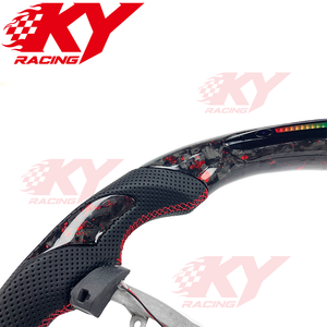 Volant de voiture en fibre de carbone forgée personnalisé avec LED pour Chevrolet Corvette C5 C6 C7 C8, Camaro ZL1 SS, Malibu, Cruze, Silverado - Product Image 2