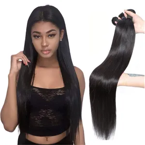 Vendeur en gros cheveux brésiliens à cuticule alignée trame de cheveux brésiliens 100 paquets de cheveux humains vierges super doublement étirés droits