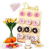 Support à donuts en bois à plusieurs niveaux, présentoir à desserts pour pâtisserie, support de décoration pour donuts pour anniversaire, mariage ou fête