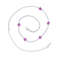 Chaîne de Tennis en zircon cubique à fleurs colorées, haute qualité, collier ras du cou Sexy et long, bijoux pour femmes, 2023