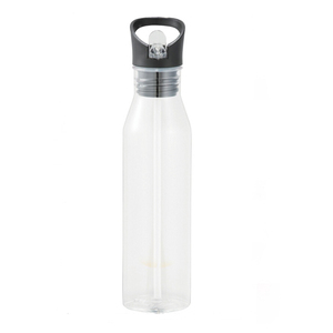 BPA Free OEM Plastic clear Drinking Water <b>Bottle</b> with Push Lid and Straw - Product Image 3