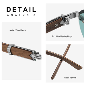 Lunettes de soleil sans monture à logo personnalisé Lunettes de soleil pour homme en bois de créateur de marque 2024 - Product Image 6