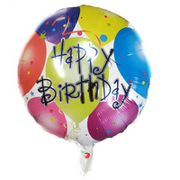 Ballon rond en feuille d'aluminium avec motif Joyeux Anniversaire, motifs variés, ballon en Mylar pour la décoration de fond de fête d'anniversaire