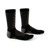 Chaussettes de course pour hommes à cinq doigts, mi-mollet, séchage rapide, compression, pour marathon et entraînement en extérieur
