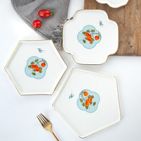 Assiette de service en porcelaine fine pour cérémonie du thé, plateau de collation irrégulier pour la maison