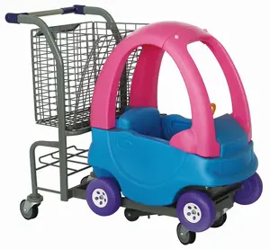 عربة تسوق بلاستيكية بتصميم جديد للأطفال في السوبر ماركت للبيع