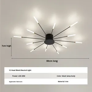Lampadario Moderno <span class=keywords><strong>a</strong></span> Sospensione <span class=keywords><strong>LED</strong></span> con Telecomando, Design <span class=keywords><strong>a</strong></span> Fuochi d'Artificio in Acrilico, Alto CRI 90 <span class=keywords><strong>per</strong></span> Camera da Letto e <span class=keywords><strong>Soggiorno</strong></span> - Product Image 3