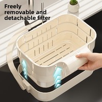 Opvouwbare hangende gootsteenafvoermandje, keuken gootsteen voedselresten filtermandje met handvat, afneembaar voor het wassen van afvalfilter