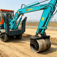 Compacteur de tambour d'excavatrice ZHONGJU économique avec moteur, roulement et vibration stable, accessoire de compactage hydraulique, en stock