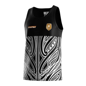 Kaus Jersey setengah sublimasi Dry-Fit olahraga desain baru rompi Rugby HD tanpa lengan bergaris kustom tenun ukuran besar - Product Image 2