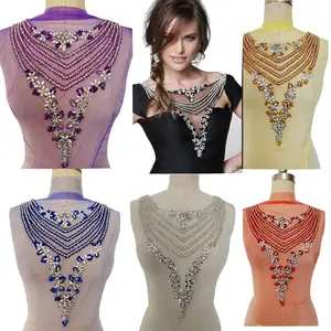 Applique Kristal Voor Kleding Mode Luxe Design Handgemaakt Strass Applique Kleding Accessoires Full Body Sexy Lijfje