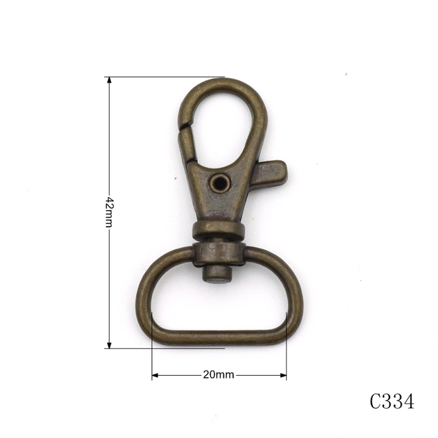 Antique Bronze 20mm Metal Trigger Hook Heavy Duty Bag Hardware Swivel Clasp for Leather Strap Key Chain