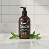 Gel Douche Rafraîchissant au Menthol Akaril, Blanchissant, Hydratant, Effets Éclaircissants et Nourrissants, Déodorant, Soin Corporel pour l'Été