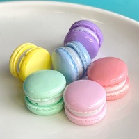 Vente en Gros Stéréo Macaron Burger DIY Porte-clés Résine Accessoires Kawaii Charmes Résine Artisanat pour la Décoration