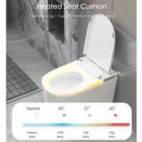 WC intelligent avec bidet intégré, allongé, eau chaude, capteur de pied, siège chauffant, veilleuse LED, en céramique, vente en gros