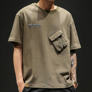 เสื้อยืดฮิปฮอปสไตล์ญี่ปุ่นสำหรับผู้ชาย รุ่นคัสตอมเฮฟวี่เวท เสื้อยืดสตรีทแวร์ลำลองแฟชั่นผ้าฝ้าย - Product Image 3
