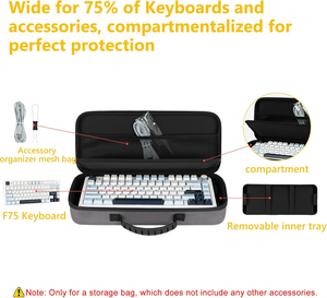 Nhà Máy Cung Cấp Tùy Chỉnh Không Thấm Nước Vỏ Cứng Du Lịch Mang Túi Cho Aula F75 Gasket Bàn Phím Cơ Khí Chống Sốc Bàn Phím Trường Hợp - Product Image 5