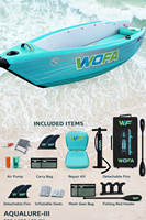 Bateau pneumatique à double rames, kayak de pêche avec direction par pédale, matériau PVC, longueur 3,1-4 m, capacité 240 kg