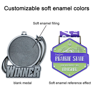Fast Shipping Low MOQ Zinc Alloy DIY Blank Medals with Neck <b>Ribbon</b> for Laser Engraving - Product Image 4