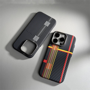 เคสโทรศัพท์แม่เหล็กลายเคฟลาร์แนวทแยงลายคาร์บอนไฟเบอร์ระดับไฮเอนด์สำหรับ <span class=keywords><strong>iPhone</strong></span> 16 15 14 13 Pro Max - Product Image 2