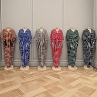 Nouvelle Robe Décontractée à Col en V et Manches Courtes, Imprimée à Rayures, Élégante et Tendance, avec Poches, Vente en Gros
