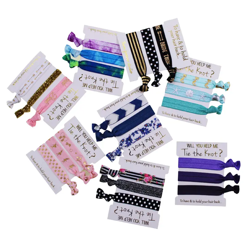 Custom Logo Printed Kid No Crease Elastic Hair Ties Band for Hair Accessories