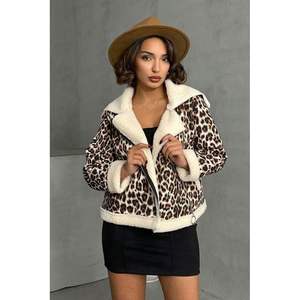 เสื้อโค้ทขนสัตว์ยาวแบบขายส่ง ขนมิงค์ ชินชิล่า ขนกระต่าย ย้อมสีและซักแล้ว พิมพ์ลาย ปิดกระดุมแถวเดียว - Product Image 5