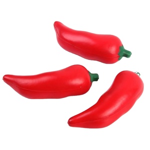 Balles de piment publicitaires personnalisables avec logo, jouets anti-stress en forme de piment rouge - Product Image 1