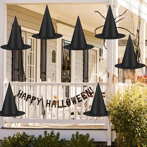 Sombreros de Bruja Negros Damai para Halloween, Decoración Colgante, 12 Piezas, Suministros para Fiestas al Aire Libre - Product Image 4