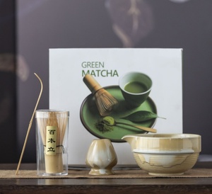 Yubin xuyên biên giới-chuyển đổi gốm thân thiện với môi cổ điển Matcha công cụ thiết lập bao gồm bát trà Whisk trăm cuốn sách đứng - Product Image 6