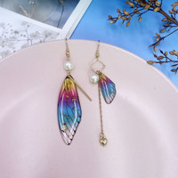 Nouvelle résine papillon boucle d'oreille mode cigale ailes feuille d'or boucles d'oreilles boucles d'oreilles de mariée pour les femmes