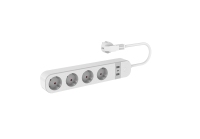 Regleta de Enchufes Schuko Inteligente con Wi-Fi, Compatible con USB PD, Carga Rápida, Control Remoto Tuya, 4 Tomas de Corriente Individuales, Enchufe Alemán